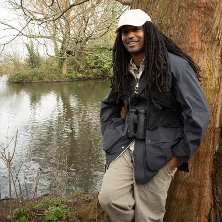 @flocktogether.world wearing the Barbour Icons Durham Casual Jacket