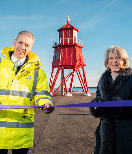 Dame Margaret Barbour and the Herd Groyne Lighthouse