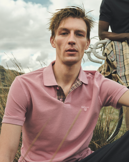 Washed Tartan Pique Polo