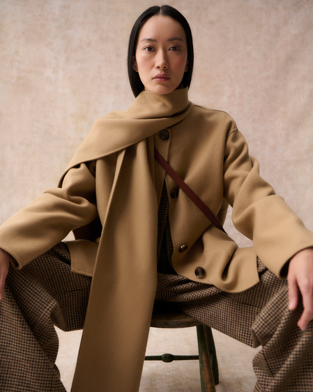 Clementine Wool Scarf Coat