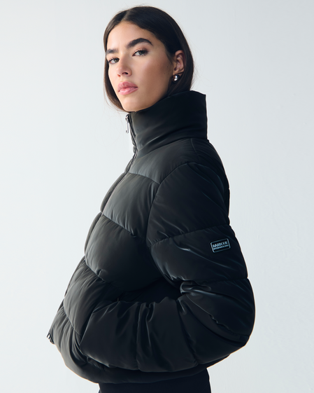 Hudson Faux Velvet Puffer Jacket