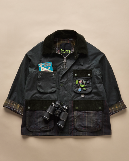 Barbour x Crocs Oversized Bedale Waxed Jacket