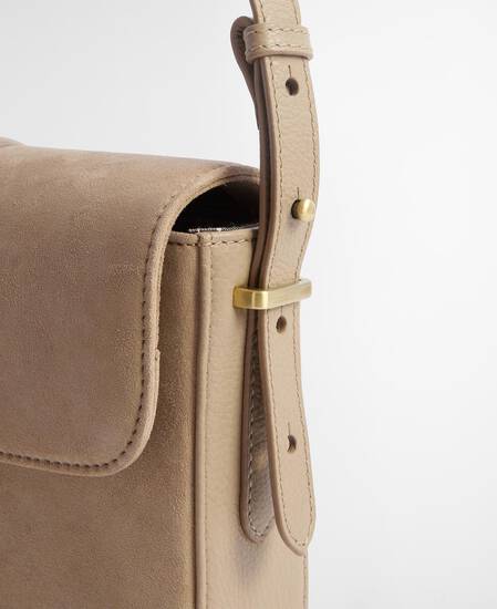 Rosa Suede & Leather Crossbody Bag Sand