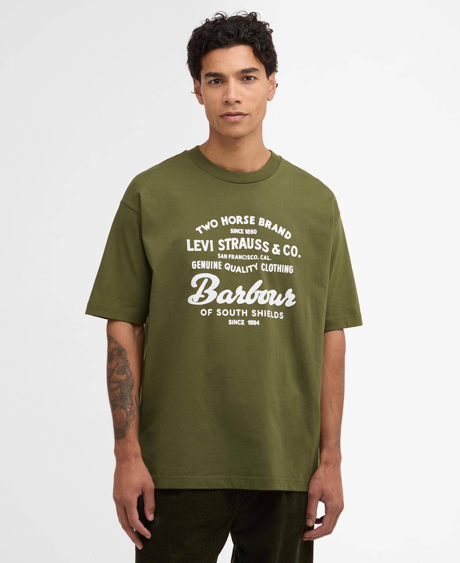 Barbour x Levi's Graphic T-Shirt Canvas Olive image number 1