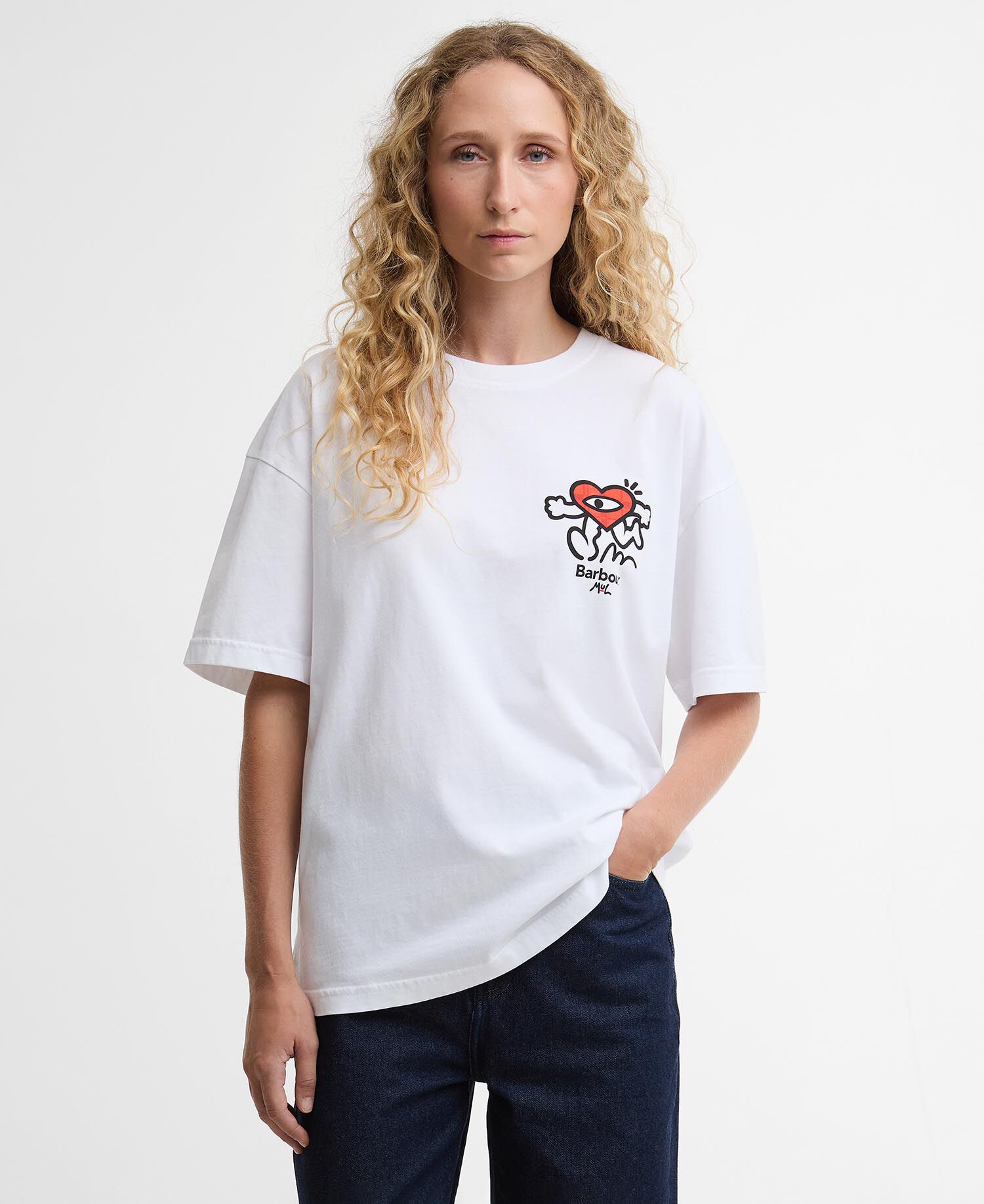 Barbour x Mul T-Shirt Tyne Oversized White