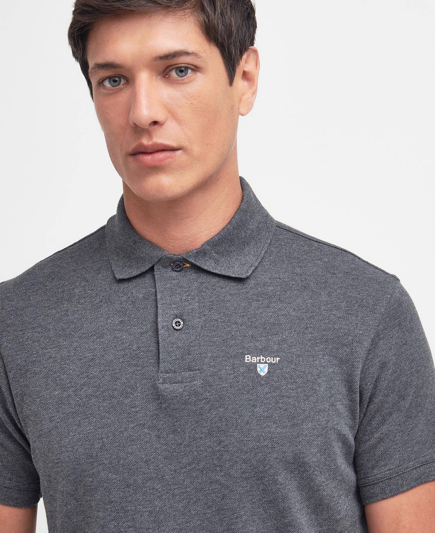 Tartan Pique Polo Shirt Slate Marl image number 3