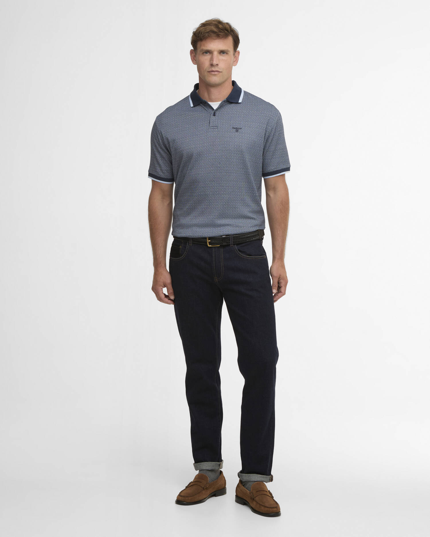 Weston Textured Polo Shirt Navy image number 1