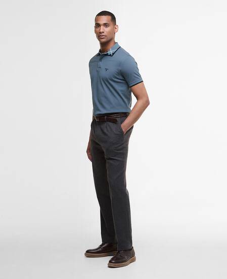 Brodie Short-Sleeved Polo Shirt Blue Stone