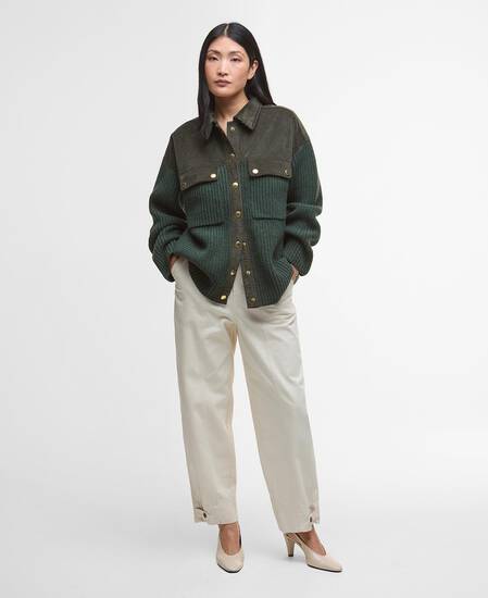 Maxine Knitted Overshirt Olive
