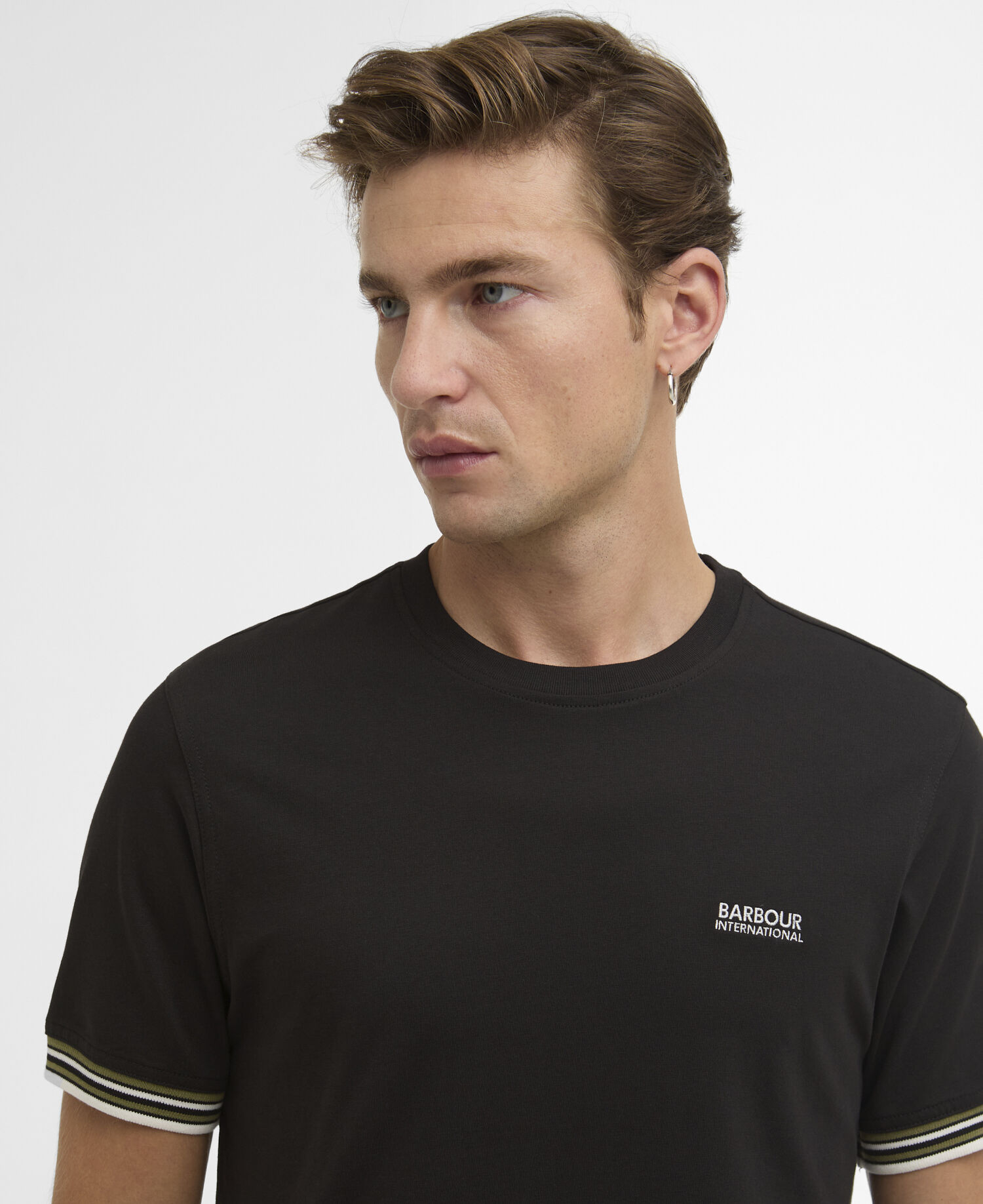 T-Shirt Burnwood Tipped Cuff Black