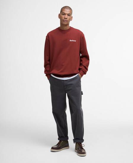 Firbank Relaxed Crew Neck Sweatshirt Fired Brick
