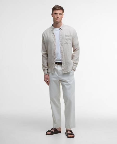Linton Tailored Long-Sleeved Shirt Stone Linton Tailored Long-Sleeved Shirt Stone