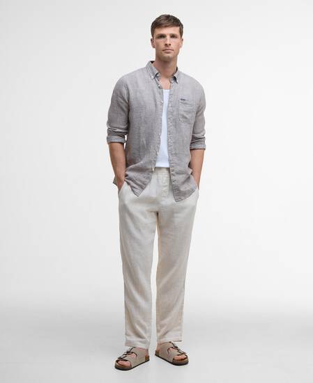 Linton Tailored Long-Sleeved Shirt Dark Oak Linton Tailored Long-Sleeved Shirt Dark Oak