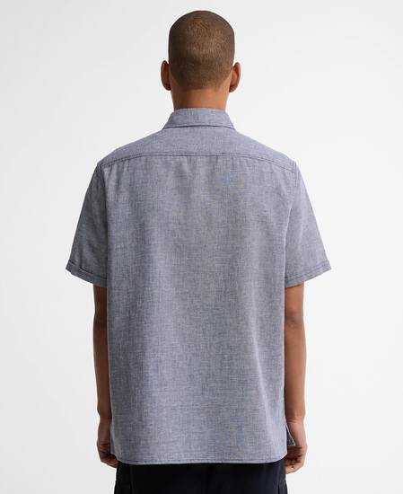 Southscale Linen-Blend Relaxed Shirt Navy