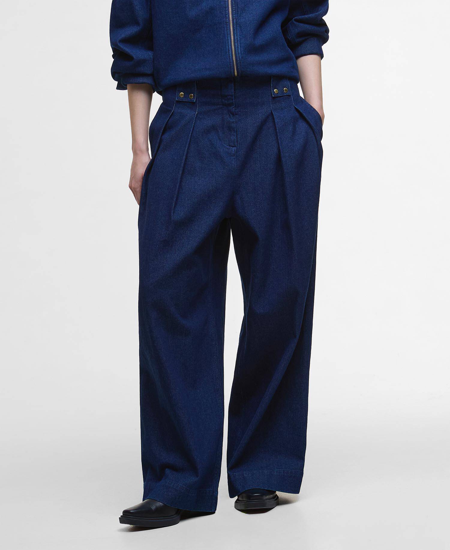 Arla Denim Wide-Leg Trousers image number 1