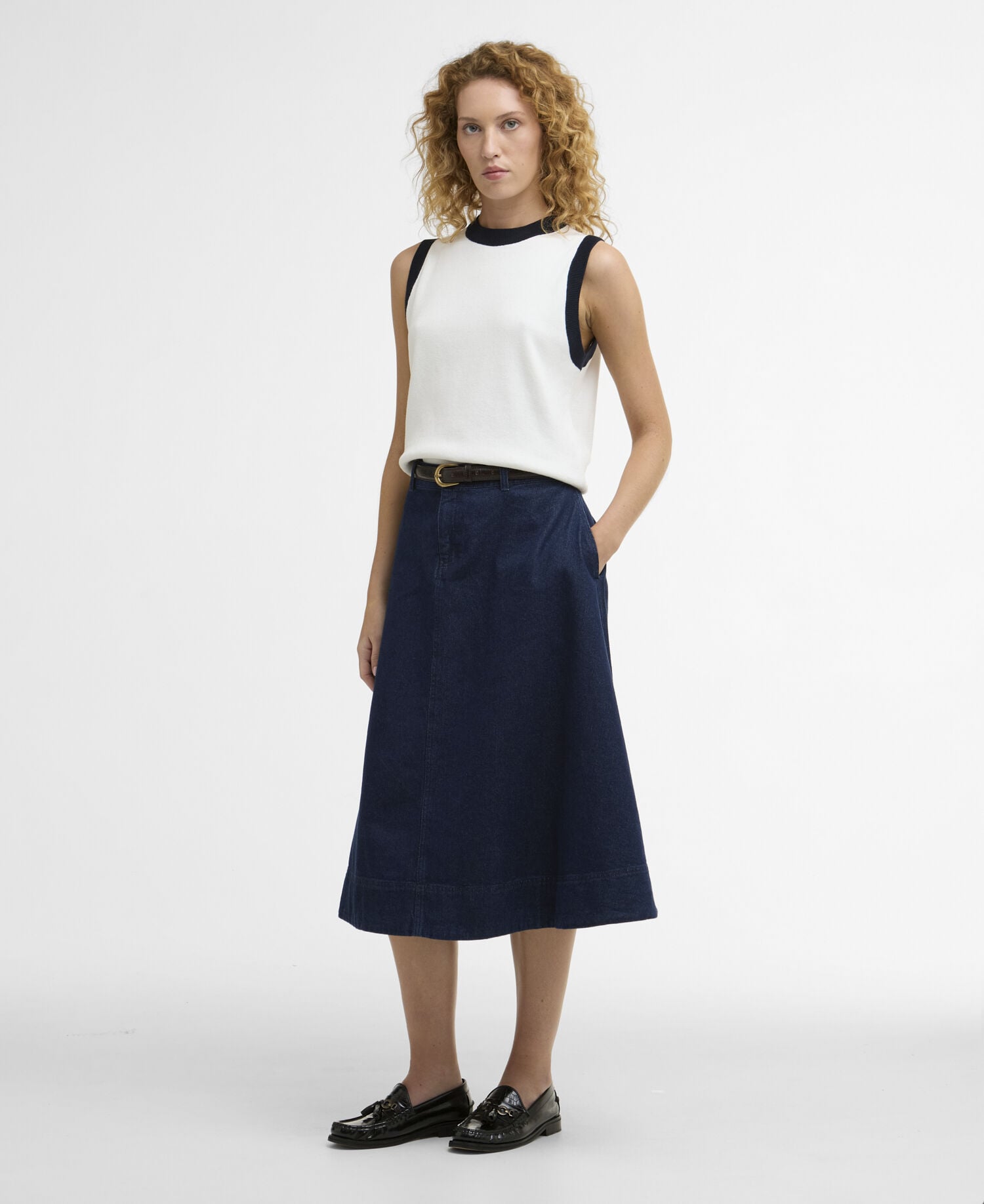 Gonna midi in denim Maia Rinse Wash