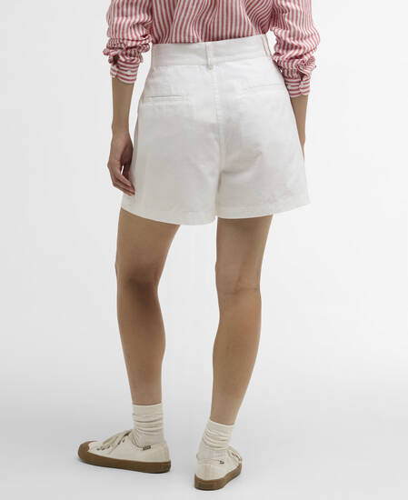 Fern Pleated Shorts White