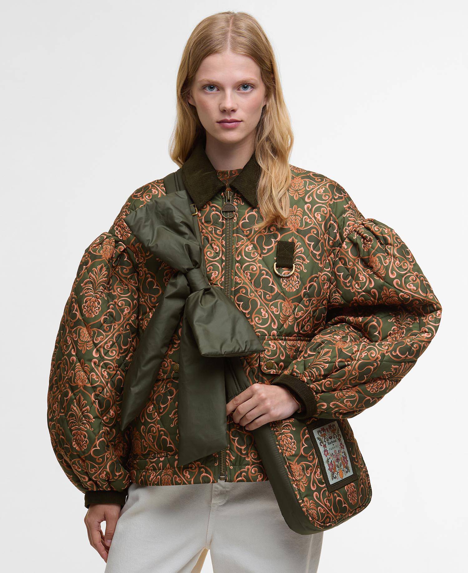 Barbour FARM Rio Ana Clara Bow Bag Royal Pineapple Print image number 1