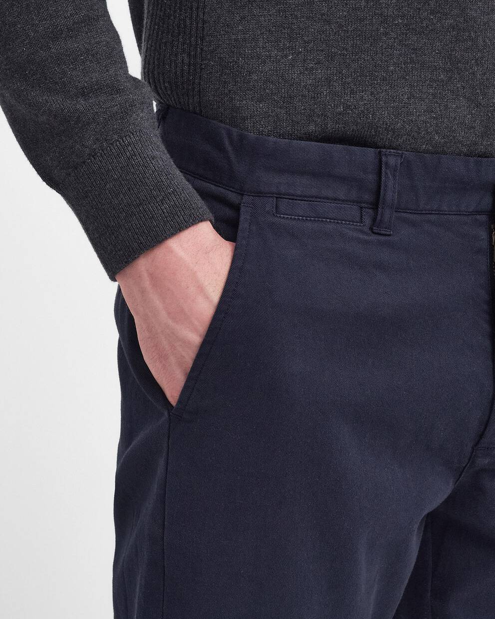 Washed Stretch Tailored Trousers