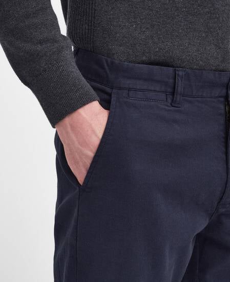 Washed Stretch Tailored Trousers Dark Navy