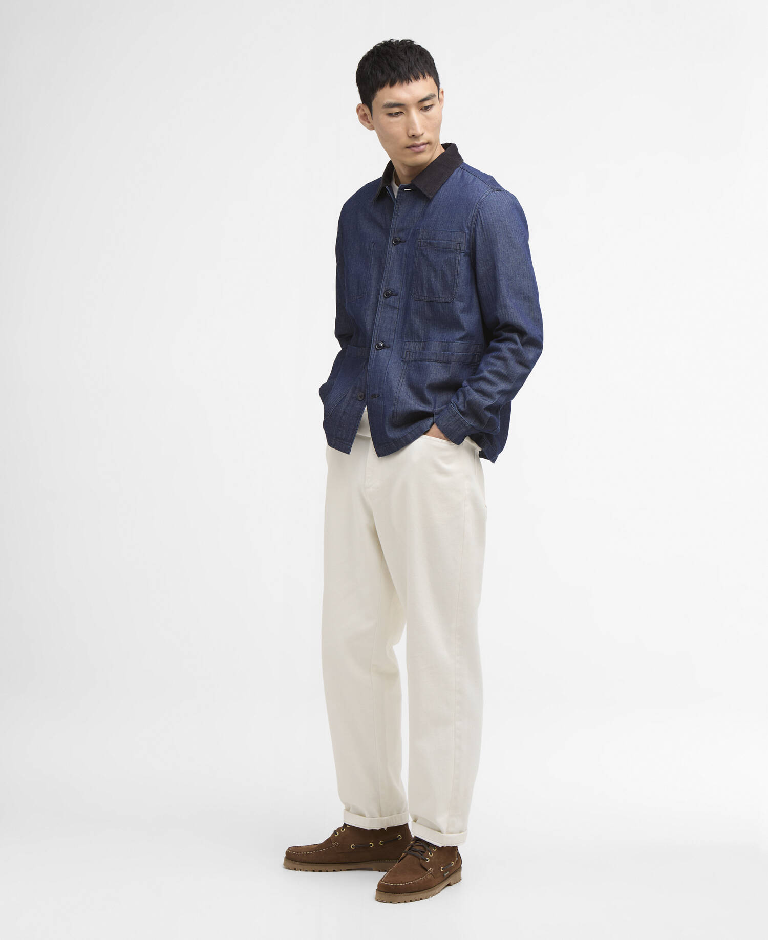 Overshirt Piligan Herringbone Denim Indigo image number 1