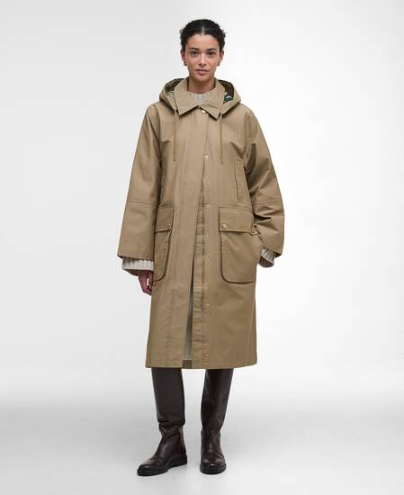 Maude Waterproof Jacket Military Brown/Ancient Tartan