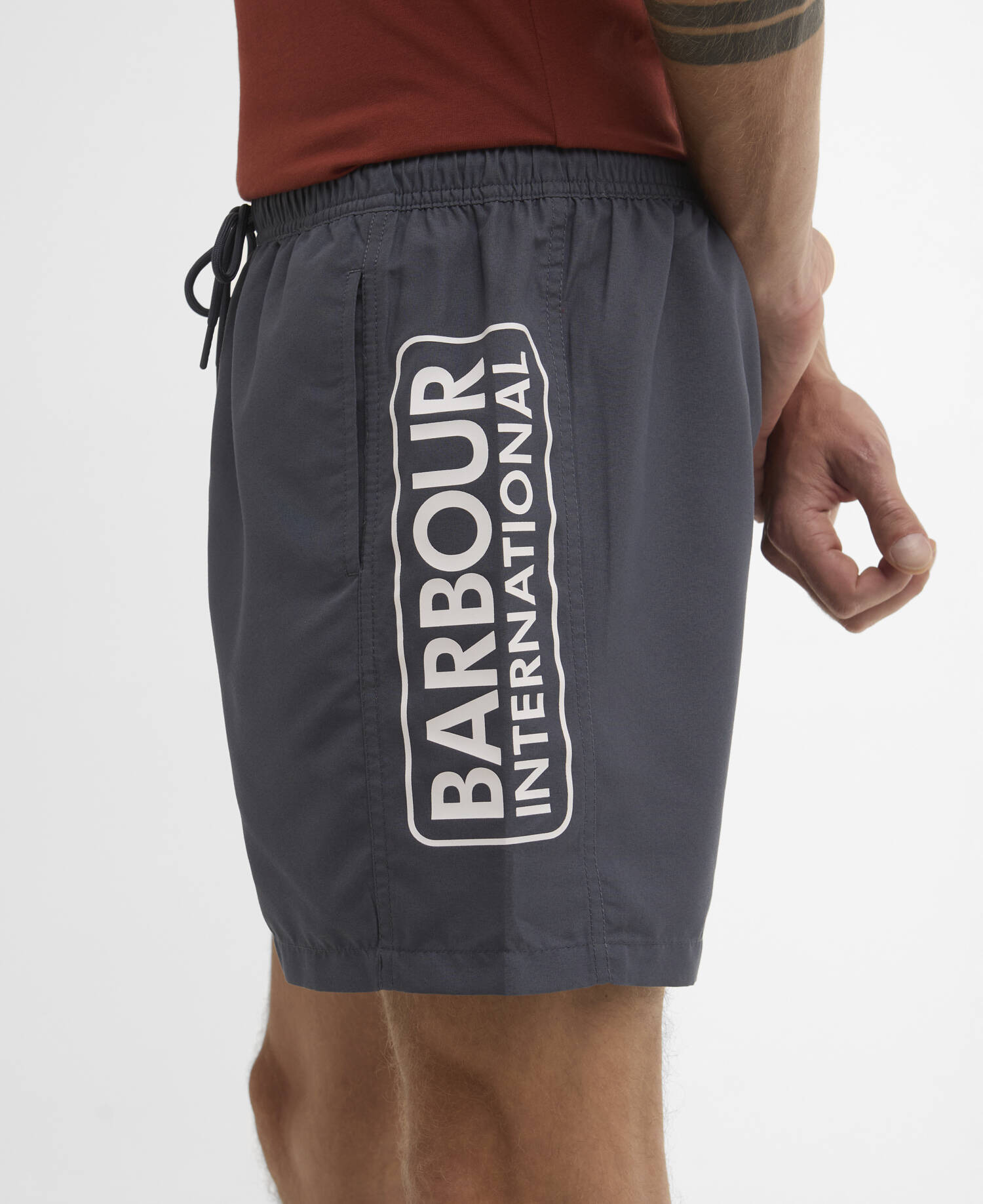 Costumi da bagno con logo grande Storm Grey image number 2