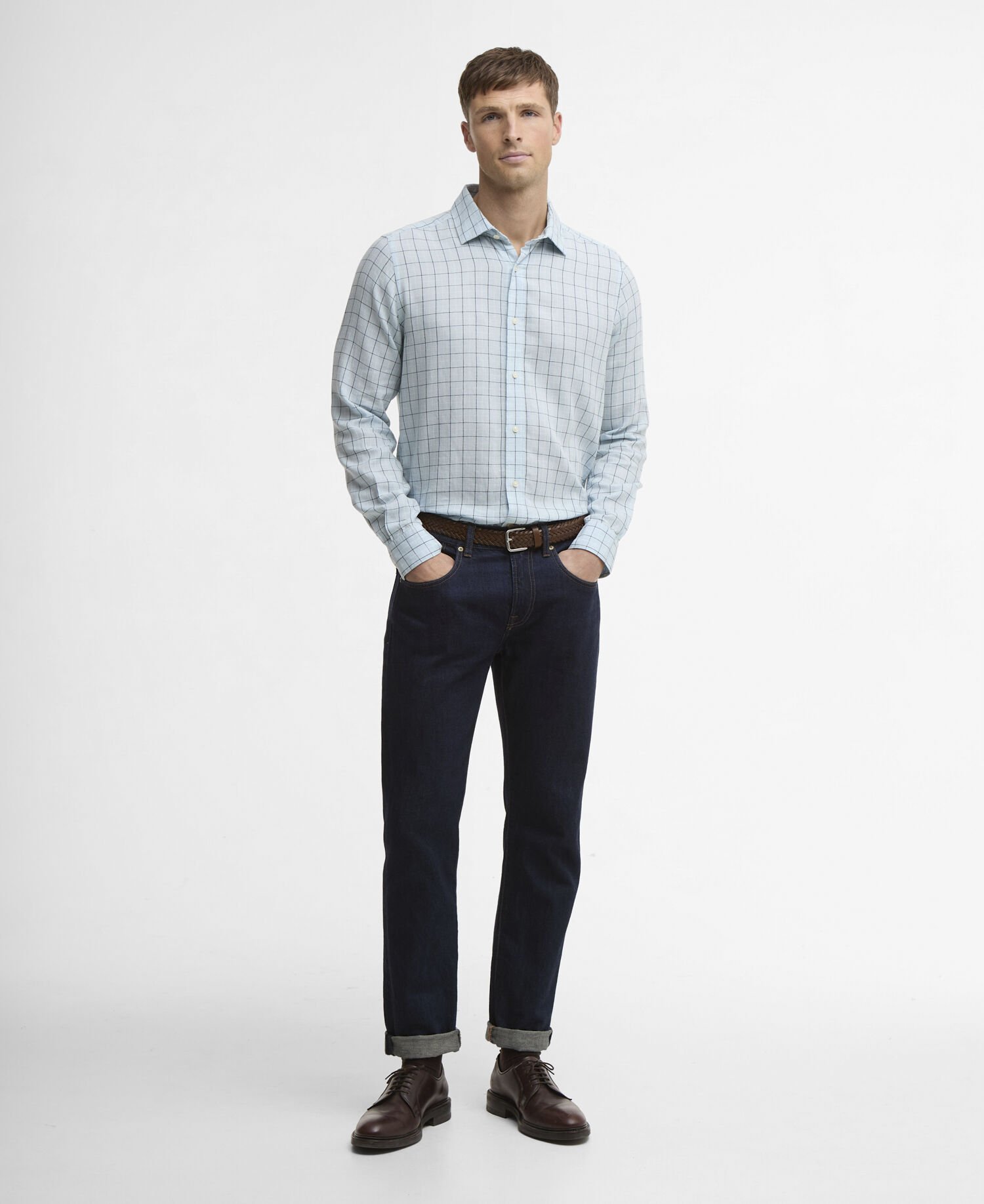 Hemd Belleview Tattersall Tailored Sky