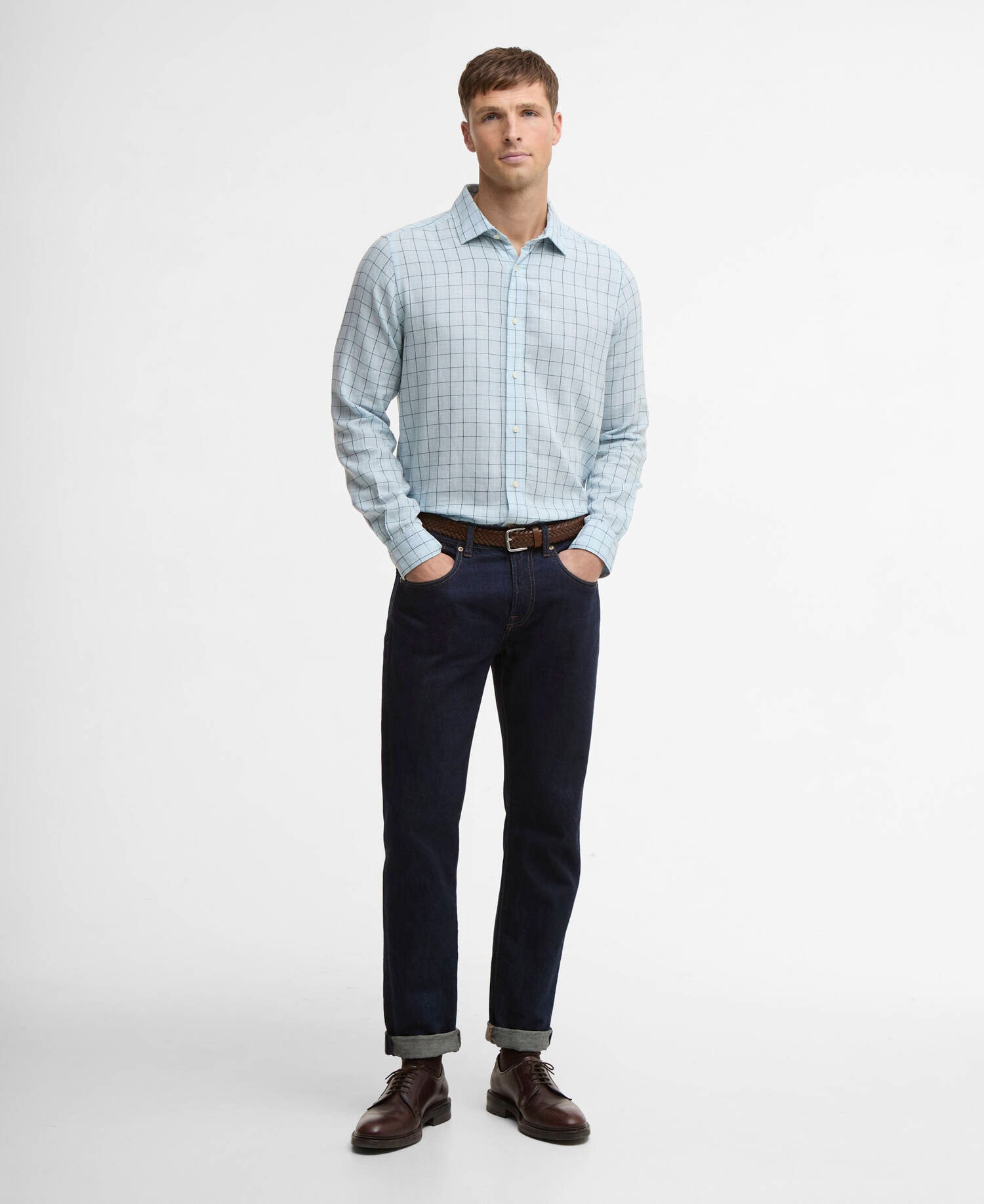 Hemd Belleview Tattersall Tailored Sky image number 1