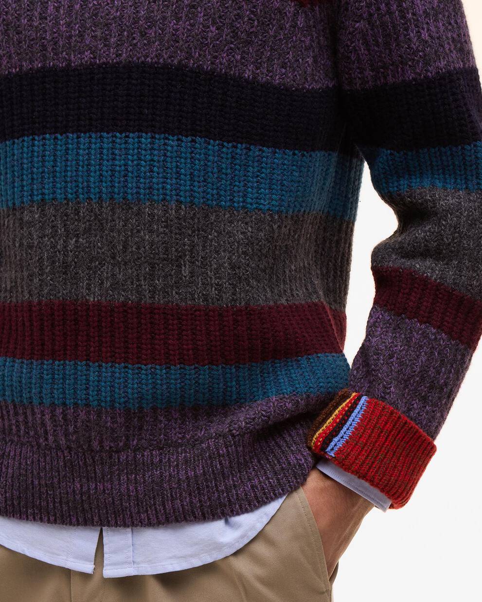 Paul Smith loves Barbour Multi Striped Crew Neck Jumper