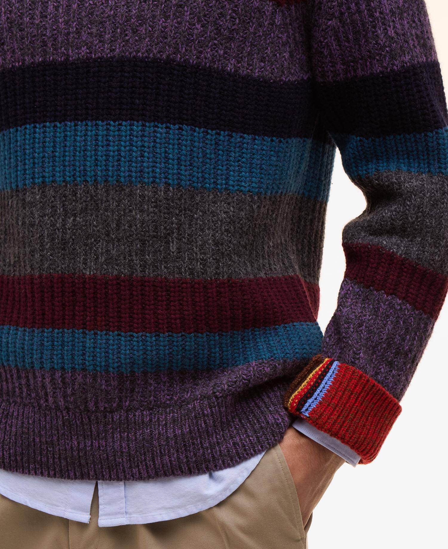 Paul Smith loves Barbour Multi Striped Crew Neck Jumper image number 8