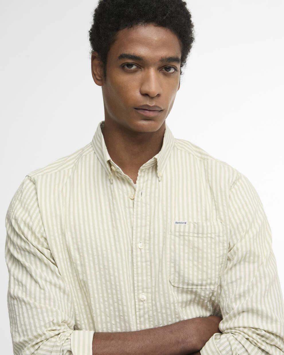 Camicia Cresswell a maniche lunghe in seersucker leggermente aderente