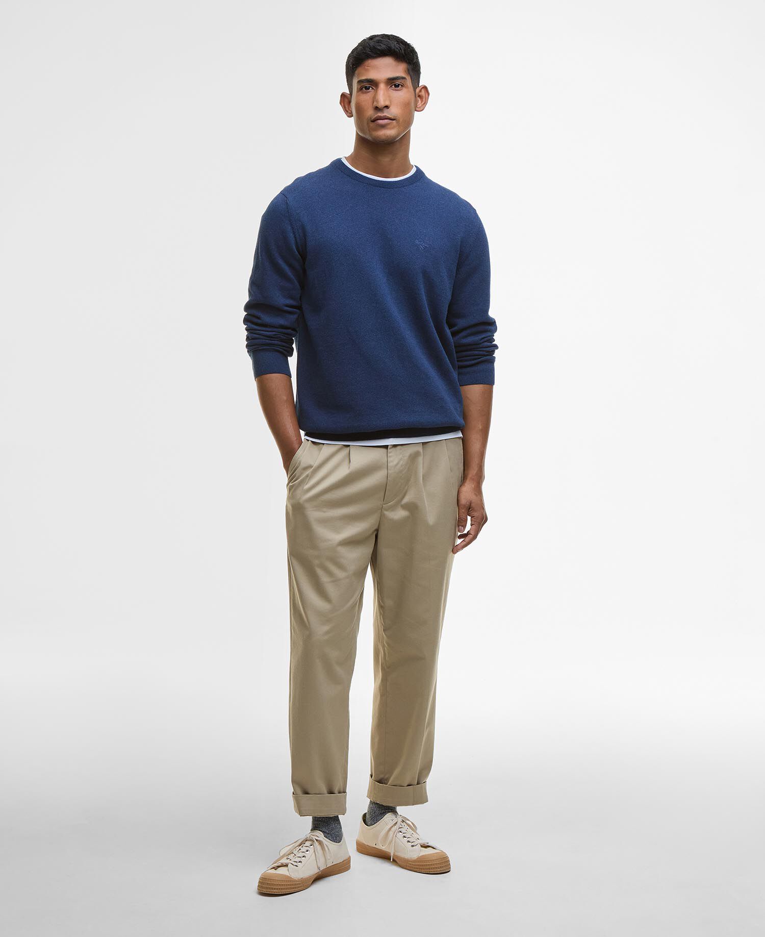 Maglione girocollo in cotone Pima Inky Marl