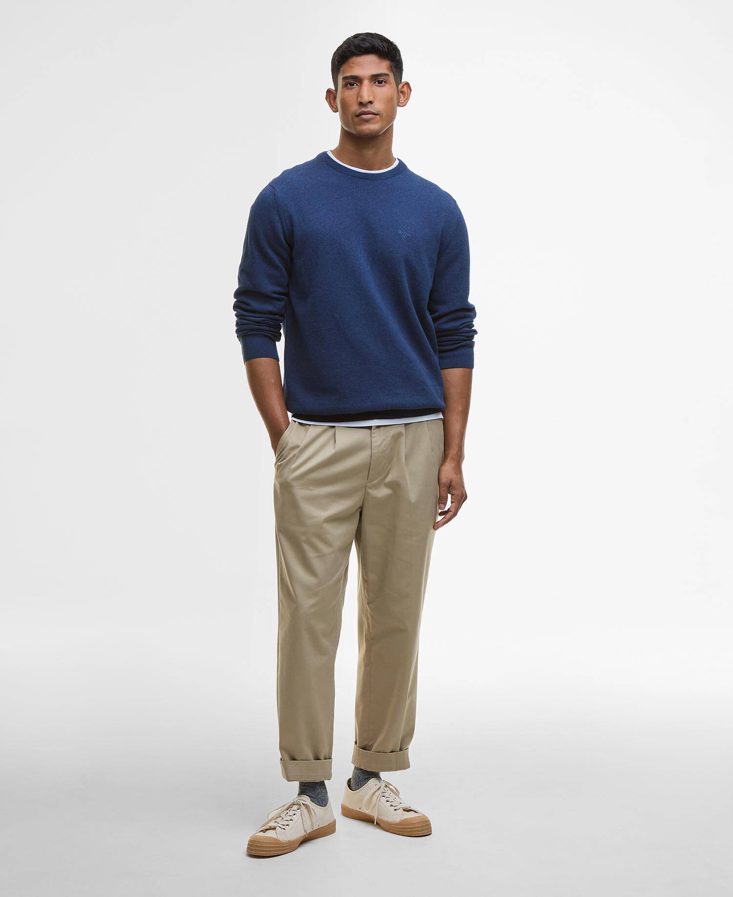 Maglione girocollo in cotone Pima Inky Marl image number 1