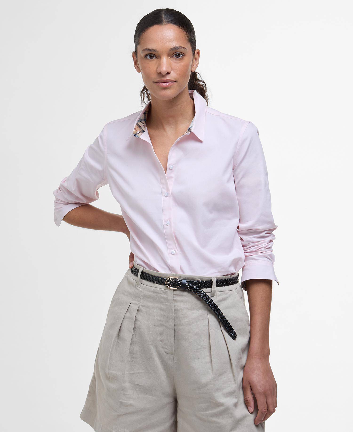 Derwent Regular Long-Sleeved Shirt Pink/Hessian Tartan image number 0