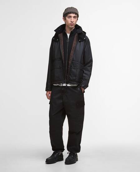 Re-Engineered Bardon Spey Waxed Jacket Black