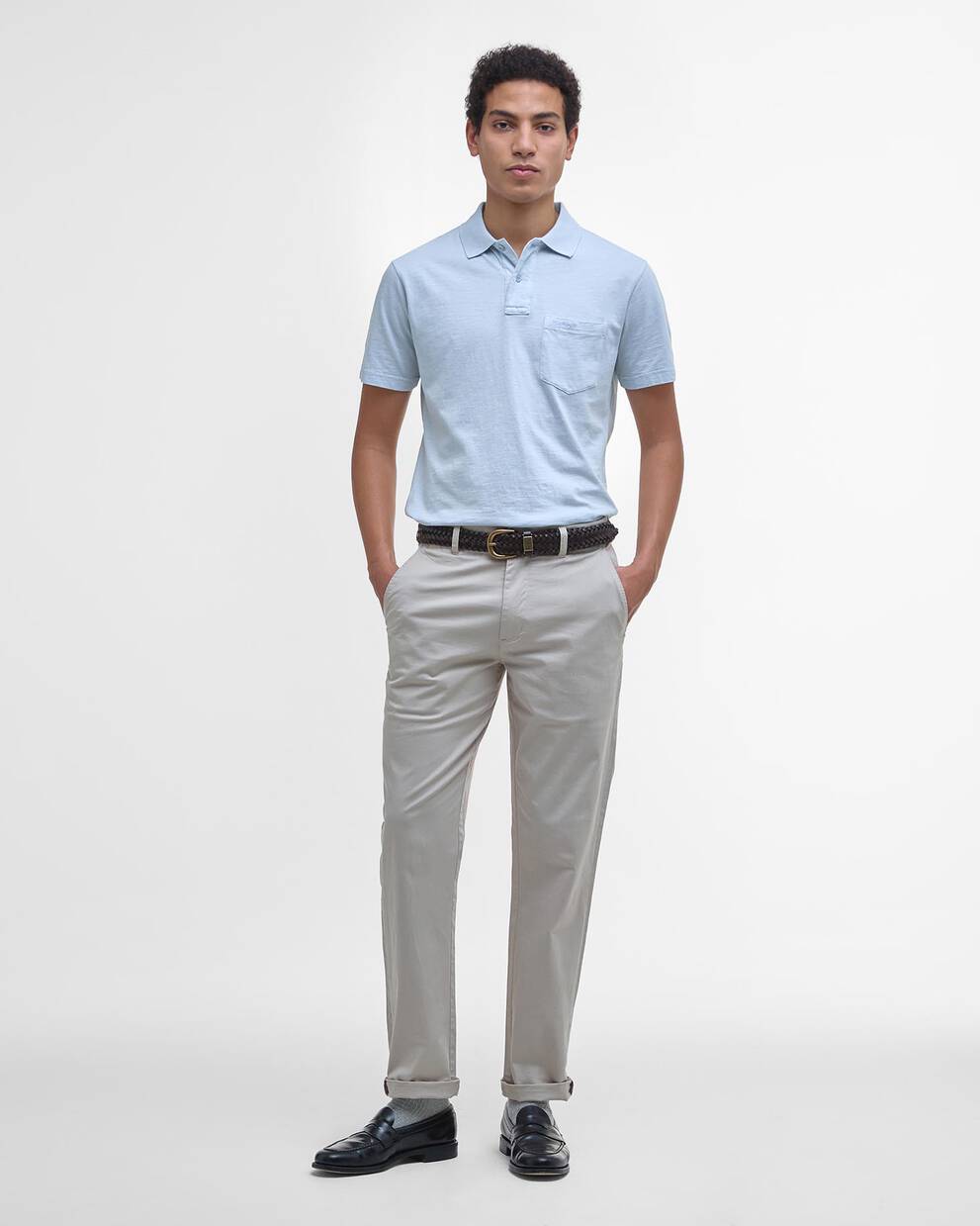 Pigment Dye Slub Polo Shirt