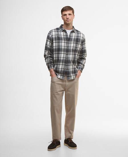 Chopford Relaxed Long-Sleeved Shirt Charcoal