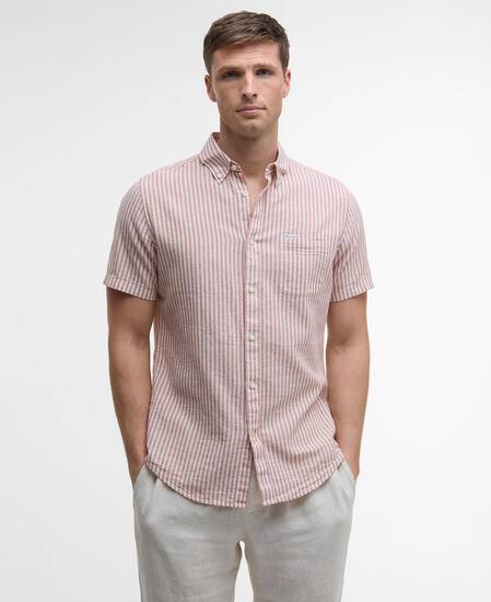 Fulbrook Tailored Short-Sleeved Striped Shirt Earth Pink Fulbrook Tailored Short-Sleeved Striped Shirt Earth Pink
