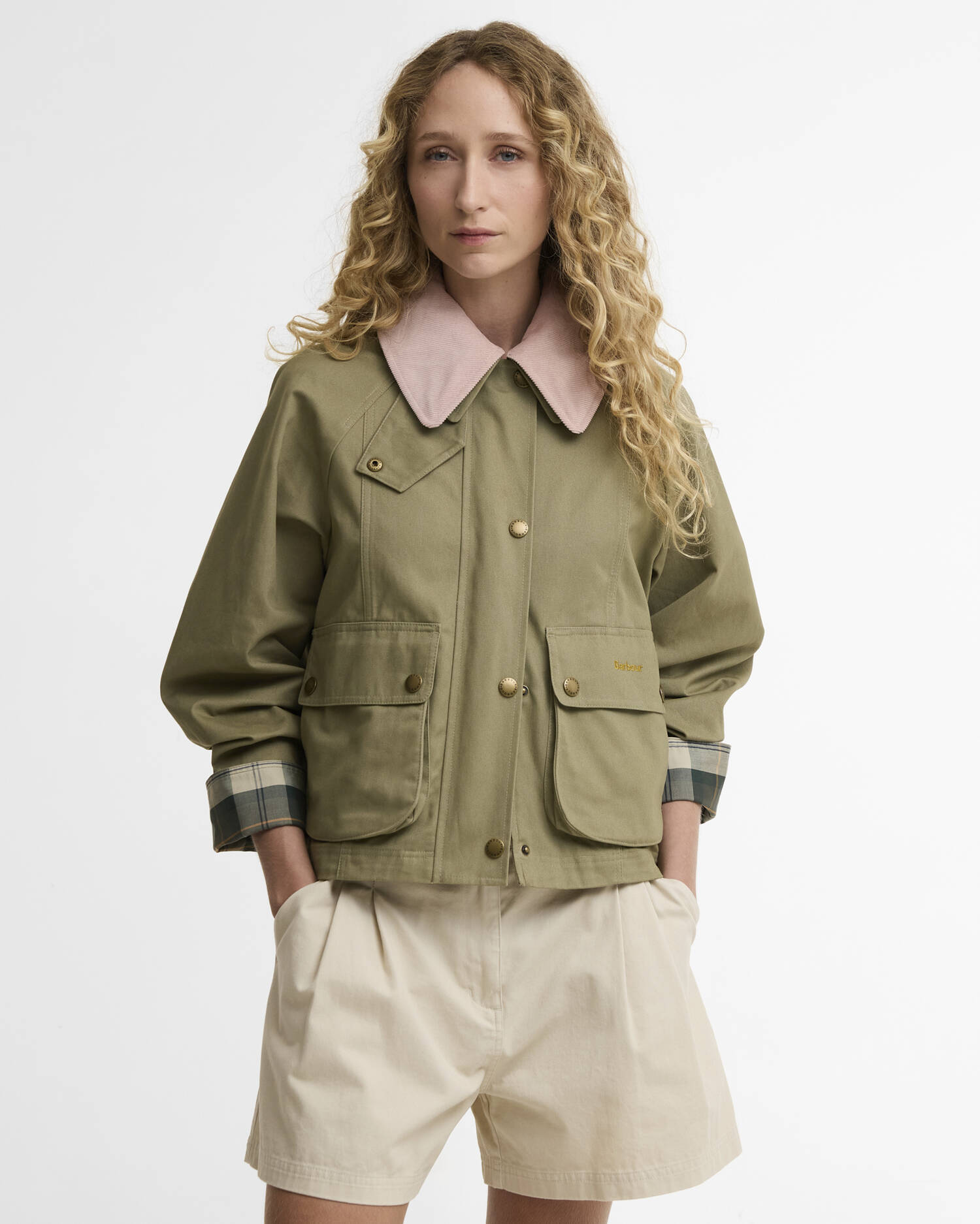 Cropped Beadnell Casual Jacket Bleached Olive/Ancient/Gardenia image number 0
