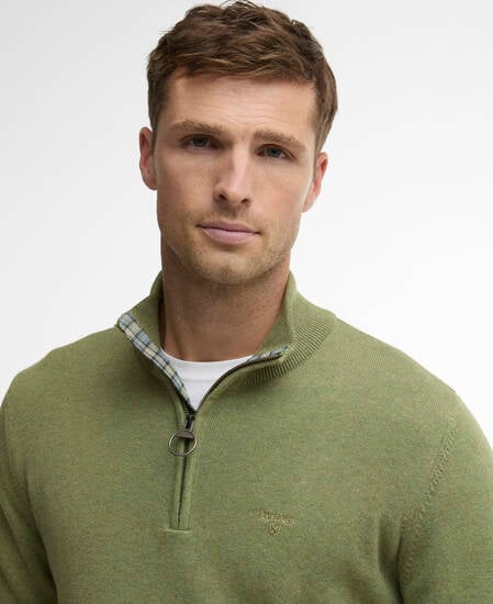 Pullover Cotton Half Zip Laurel Green