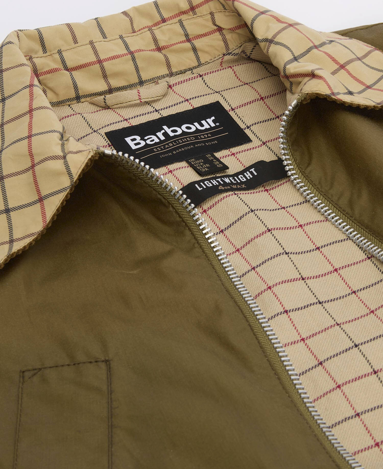 Launton Waxed Jacket Sand/Beige Tattersall image number 5