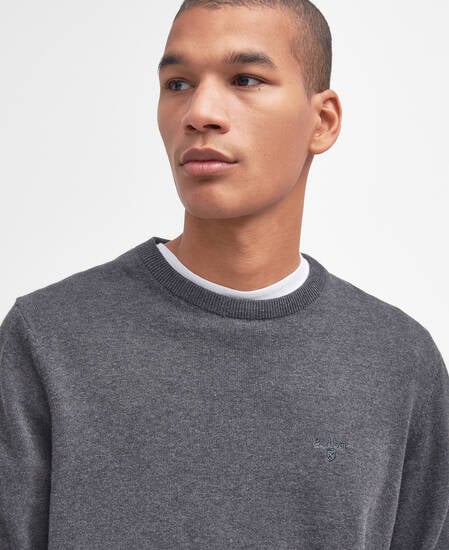 Pima Cotton Crew Neck Jumper Charcoal