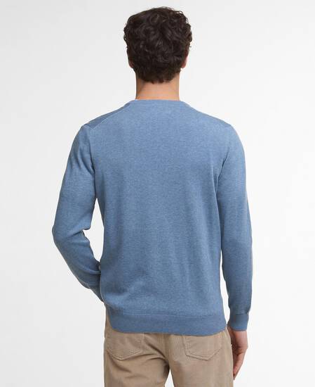 Pima Cotton Crew Neck Jumper Bluestone