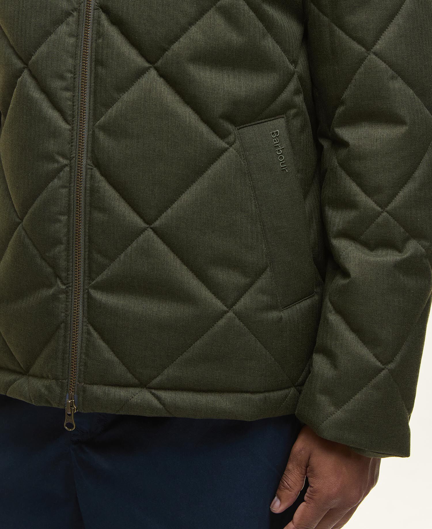 City Harrington Quilted Jacket Olive