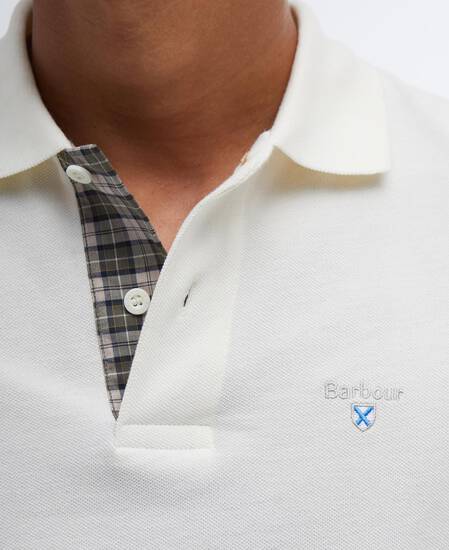 Tartan Pique Polo Shirt Whisper White