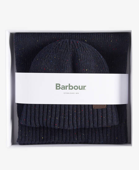 Carlton Fleck Beanie & Scarf Gift Set Classic Navy