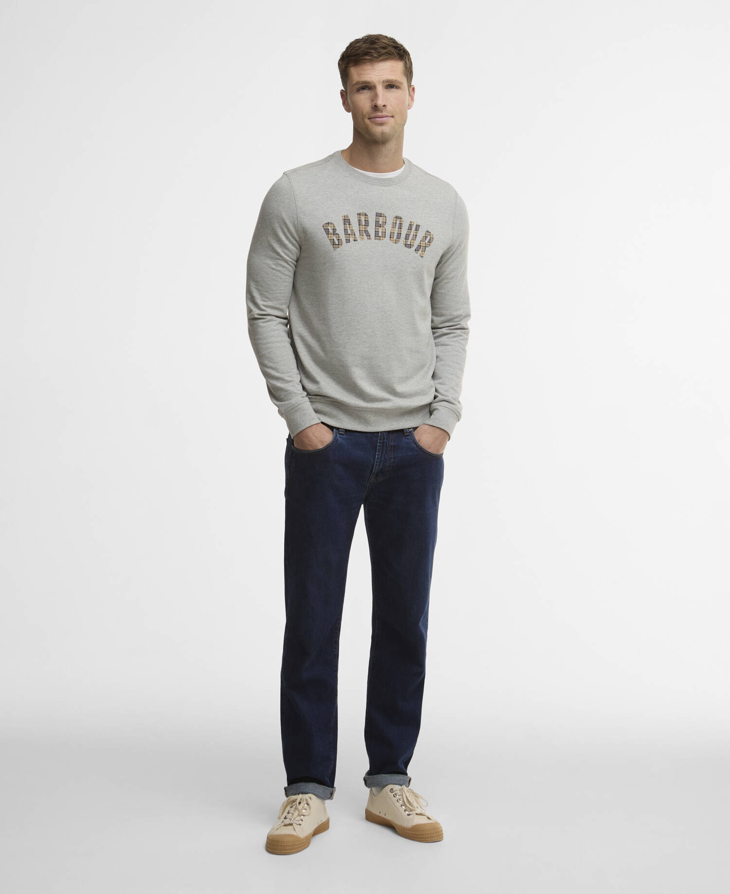 Berwick Crew Neck Jumper Grey Marl image number 1