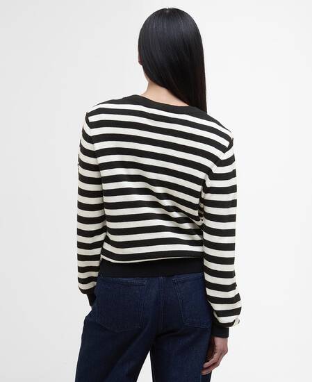 Lois Striped Crew Neck Jumper Cloud/Black Stripe