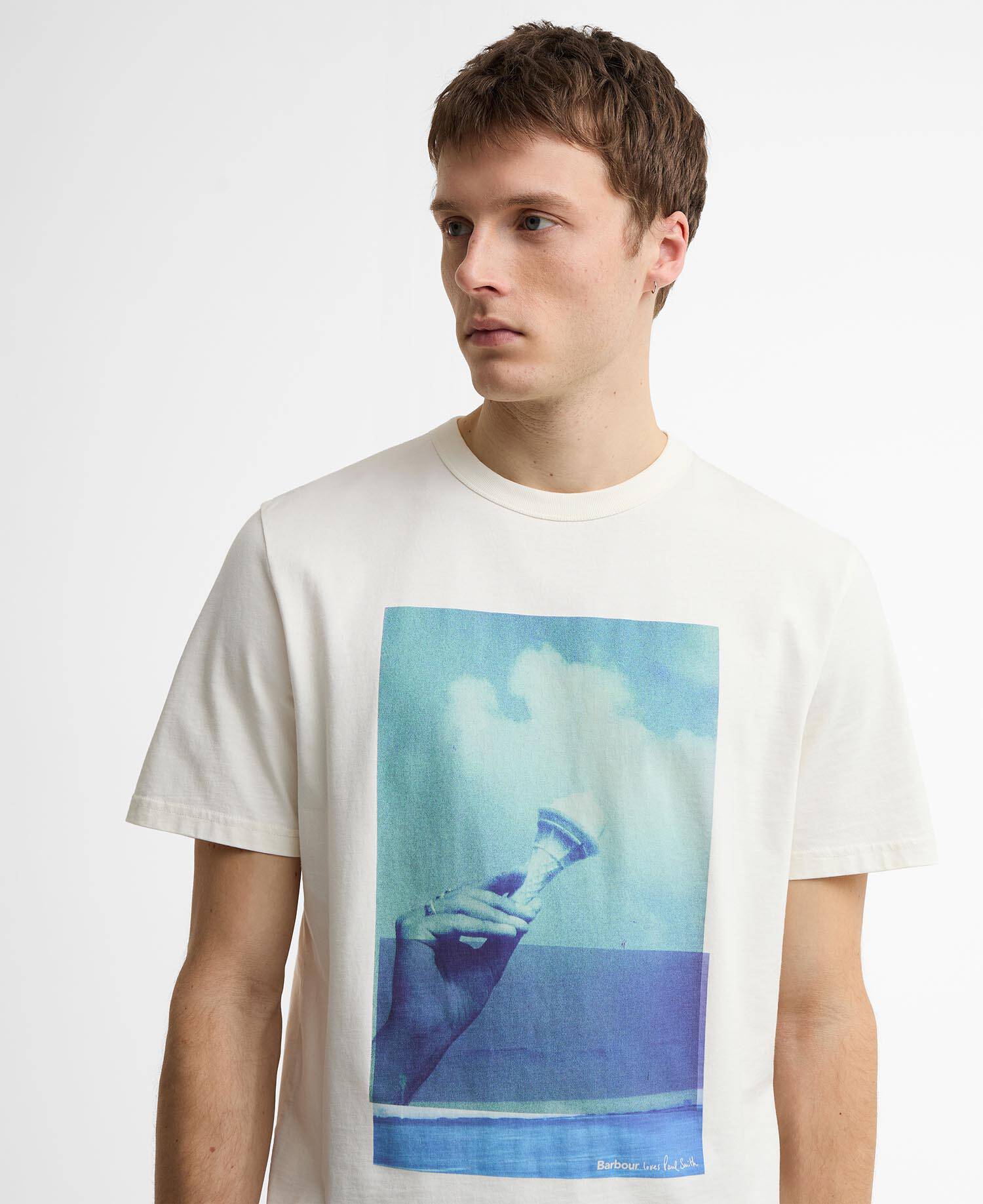 Paul Smith Loves Barbour T-Shirt Scoop Whisper White image number 3